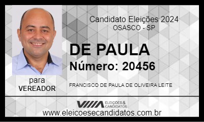 Candidato DE PAULA 2024 - OSASCO - Eleições