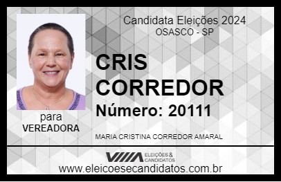 Candidato CRIS CORREDOR 2024 - OSASCO - Eleições