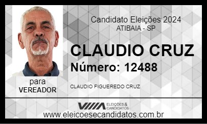 Candidato CLAUDIO CRUZ 2024 - ATIBAIA - Eleições