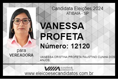 Candidato VANESSA PROFETA 2024 - ATIBAIA - Eleições