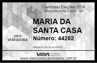 Candidato MARIA DA SANTA CASA 2024 - BRAGANÇA PAULISTA - Eleições