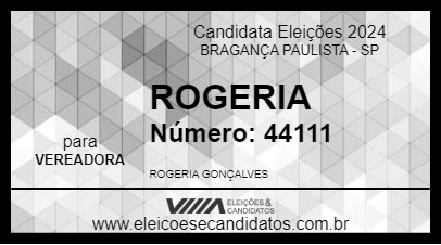 Candidato ROGERIA 2024 - BRAGANÇA PAULISTA - Eleições