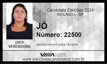 Candidato JÔ 2024 - RIOLÂNDIA - Eleições