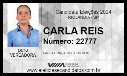 Candidato CARLA REIS 2024 - RIOLÂNDIA - Eleições