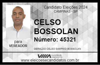 Candidato CELSO BOSSOLAN 2024 - CAMPINAS - Eleições