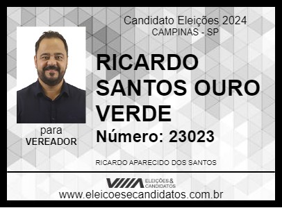 Candidato RICARDO SANTOS OURO VERDE 2024 - CAMPINAS - Eleições