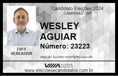 Candidato WESLEY AGUIAR 2024 - CAMPINAS - Eleições