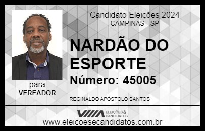 Candidato NARDÃO DO ESPORTE 2024 - CAMPINAS - Eleições