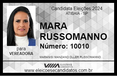 Candidato MARA RUSSOMANNO 2024 - ATIBAIA - Eleições