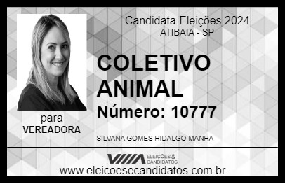 Candidato COLETIVO ANIMAL 2024 - ATIBAIA - Eleições