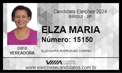 Candidato ELZA MARIA 2024 - BIRIGUI - Eleições