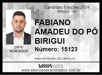 Candidato FABIANO AMADEU DO PÔ BIRIGUI 2024 - BIRIGUI - Eleições