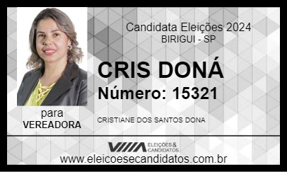 Candidato CRIS DONÁ 2024 - BIRIGUI - Eleições