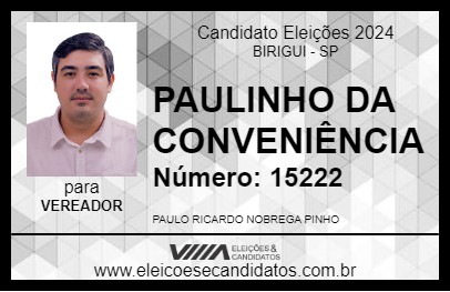 Candidato PAULINHO DA CONVENIÊNCIA 2024 - BIRIGUI - Eleições