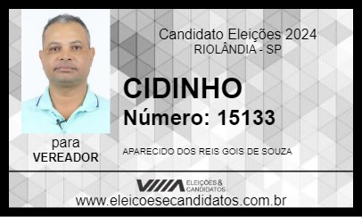 Candidato CIDINHO 2024 - RIOLÂNDIA - Eleições