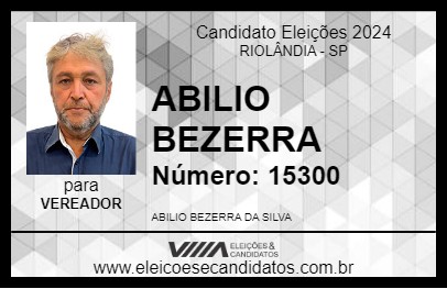 Candidato ABILIO BEZERRA 2024 - RIOLÂNDIA - Eleições