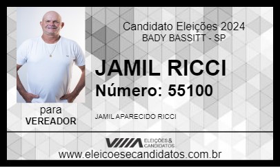 Candidato JAMIL RICCI 2024 - BADY BASSITT - Eleições