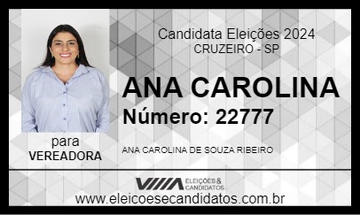 Candidato ANA CAROLINA 2024 - CRUZEIRO - Eleições