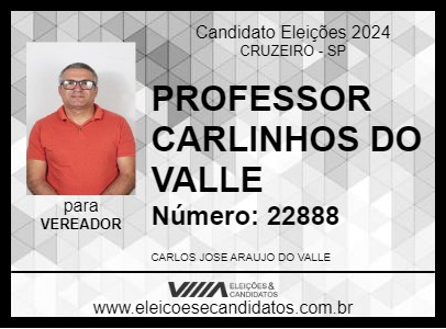 Candidato PROFESSOR CARLINHOS DO VALLE 2024 - CRUZEIRO - Eleições