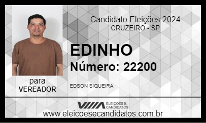 Candidato EDINHO 2024 - CRUZEIRO - Eleições