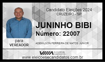 Candidato JUNINHO BIBI 2024 - CRUZEIRO - Eleições