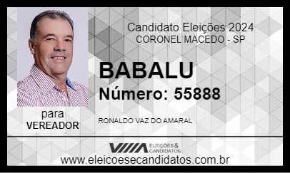 Candidato BABALU 2024 - CORONEL MACEDO - Eleições