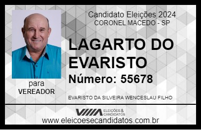 Candidato LAGARTO DO EVARISTO 2024 - CORONEL MACEDO - Eleições