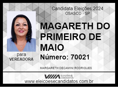 Candidato MAGARETH DO PRIMEIRO DE MAIO 2024 - OSASCO - Eleições