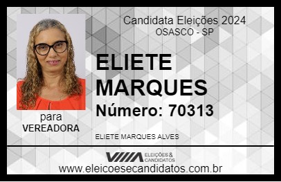 Candidato ELIETE MARQUES 2024 - OSASCO - Eleições