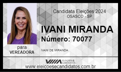 Candidato IVANI MIRANDA 2024 - OSASCO - Eleições