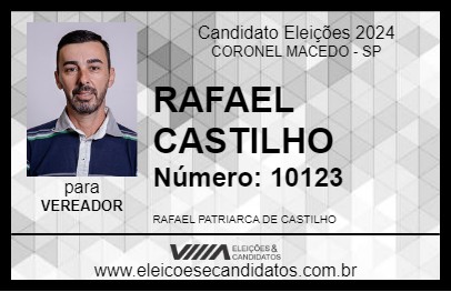 Candidato RAFAEL  CASTILHO 2024 - CORONEL MACEDO - Eleições