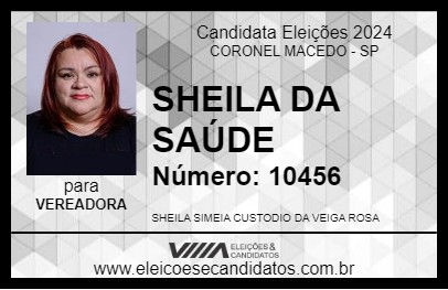 Candidato SHEILA DA SAÚDE 2024 - CORONEL MACEDO - Eleições