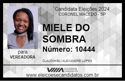 Candidato MIELE DO SOMBRA 2024 - CORONEL MACEDO - Eleições