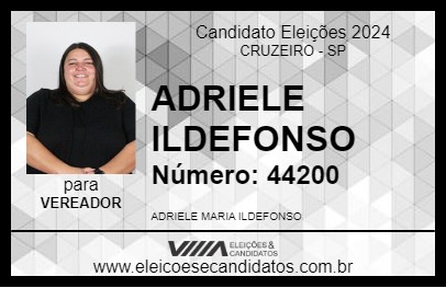 Candidato ADRIELE ILDEFONSO 2024 - CRUZEIRO - Eleições