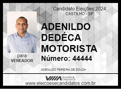 Candidato ADENILDO DEDÉCA MOTORISTA 2024 - CASTILHO - Eleições