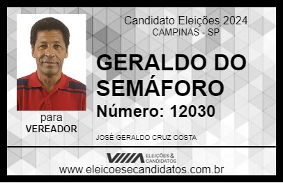 Candidato GERALDO DO SEMÁFORO 2024 - CAMPINAS - Eleições