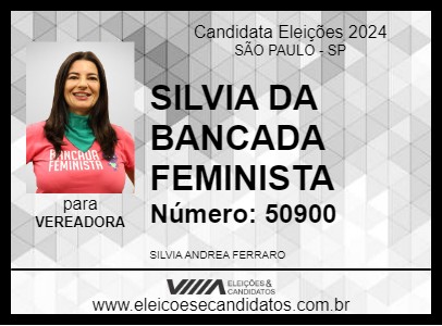 Candidato SILVIA DA BANCADA FEMINISTA 2024 - SÃO PAULO - Eleições