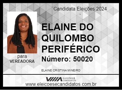 Candidato ELAINE DO QUILOMBO PERIFÉRICO 2024 - SÃO PAULO - Eleições