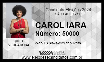 Candidato CAROL IARA 2024 - SÃO PAULO - Eleições