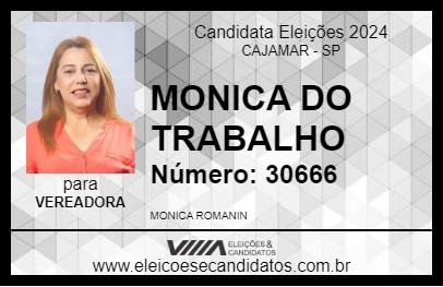 Candidato MONICA 2024 - CAJAMAR - Eleições