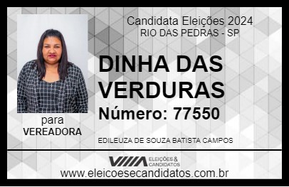 Candidato DINHA DAS VERDURAS 2024 - RIO DAS PEDRAS - Eleições