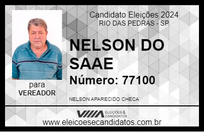 Candidato NELSON CHECA 2024 - RIO DAS PEDRAS - Eleições