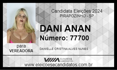 Candidato DANI ANAN 2024 - PIRAPOZINHO - Eleições