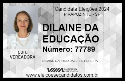 Candidato DILAINE DA EDUCAÇÃO 2024 - PIRAPOZINHO - Eleições