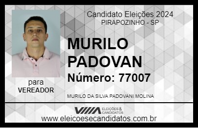 Candidato MURILO PADOVAN 2024 - PIRAPOZINHO - Eleições