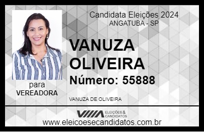 Candidato VANUZA OLIVEIRA 2024 - ANGATUBA - Eleições