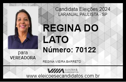 Candidato REGINA DO LATO 2024 - LARANJAL PAULISTA - Eleições