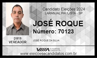 Candidato JOSÉ ROQUE 2024 - LARANJAL PAULISTA - Eleições