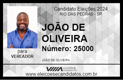 Candidato JOÃO DE OLIVEIRA 2024 - RIO DAS PEDRAS - Eleições