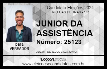 Candidato JUNIOR DA ASSISTÊNCIA 2024 - RIO DAS PEDRAS - Eleições